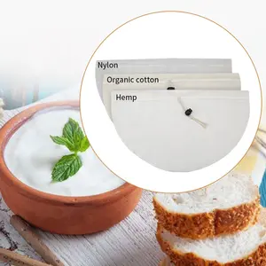 Eco Friendly Organic cotton Hemp Nylon Greek Yogurt Strainer Bag Food Grade Milk Filter Bag Zhejiang Filter Supplies