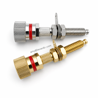 Bevenbi Bornes de connexion plaquées or en cuivre au tellurure pur, prise banane 4 mm, bornes audio pour amplificateur de haut-parleur Hi-Fi