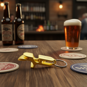 Llavero Metálico con Forma de Escopeta Dorada, Abrebotellas, Regalo de Moda - Product Image 2