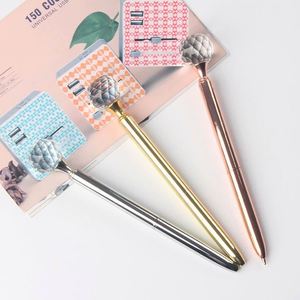 Commercio all'ingrosso 1.0mm Premium penna a sfera di fabbrica in metallo diamante rosa oro <span class=keywords><strong>grande</strong></span> diamante trasparente 1.0mm larghezza di <span class=keywords><strong>scrittura</strong></span> - Product Image 2