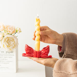 Candelabro de aromaterapia para decoración del hogar creativo de estilo <span class=keywords><strong>Ins</strong></span> con poste largo y lazo, otros candelabros, farolillos, tarros de velas - Product Image 3