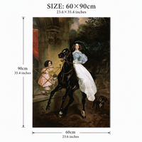 Peinture à l'huile Karl Bryullov Femme équestre 60*90cm Toile faite à la main Portrait classique russe néoclassique pour mur de galerie à domicile
