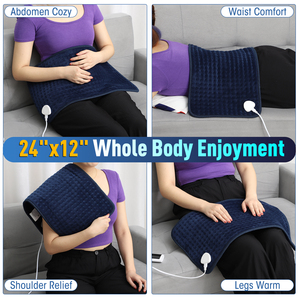 Cintura da massaggio riscaldante elettrica da 12x24 pollici lavabile <span class=keywords><strong>per</strong></span> alleviare il corpo-puntamento dietro collo <span class=keywords><strong>crampi</strong></span> <span class=keywords><strong>alle</strong></span> <span class=keywords><strong>gambe</strong></span> del ginocchio - Product Image 3