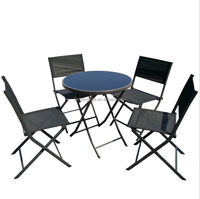 Ensemble chaises pliantes et table carrée, meubles de loisirs de jardin, chaises d'extérieur et tables en verre, bon marché, 2/4/6 places