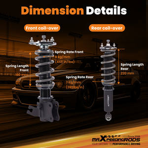 MaXpeedingrods 24 Step Damper Coilovers Amortisseurs Suspension Pour <span class=keywords><strong>Nissan</strong></span> <span class=keywords><strong>S13</strong></span> 240SX 200SX 180SX 1989-1999 - Product Image 5