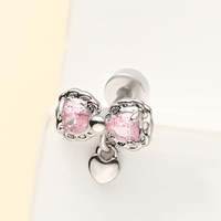 100 Estilos de Joyería de Moda para Mujer: Pendientes de Acero Inoxidable con Zirconia para Perforaciones de Oreja (Tragus, Hélix, Daith, Lóbulo) y Labret con Parte Trasera Plana