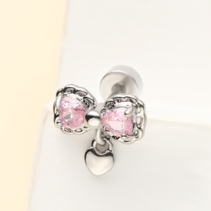 100 Style femmes mode bijoux oreille goujon en acier inoxydable Zircon oreille Piercing Tragus Helix Daith Lobe plat dos boucles d'oreilles Labret - Product Image 6