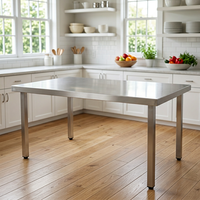 Table de travail robuste en acier inoxydable 304 201 pour cuisine professionnelle et restaurant, vente en gros