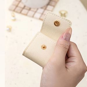 Personalized Fashion Microfiber Lightweight Durable Foldable Jewelry Storage <b>Bag</b> Portable <b>Mini</b> Travel Organizer Snap Button Case - Product Image 4