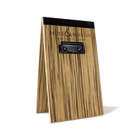 Tente de table en bois à cadre A personnalisée presse-papiers présentateur de chèques de restaurant avec logo de marque personnalisé
