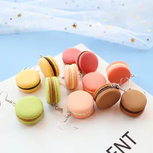 2021 New Arrivals Top Selling Creative Funny Mock Macaron Burger Multi-color Fashion Solid Food Play Jewelry Earrings Trendy