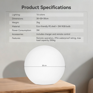 Điều khiển từ xa 30/40/50cm LED bóng đèn bên và tổ chức sự kiện Đèn trang trí 3D nghệ thuật pha lê bóng đêm Đèn LED bóng ánh sáng - Product Image 6