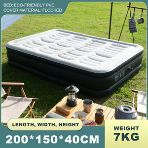 <span class=keywords><strong>Matelas</strong></span> pliable hybride moderne bleu avec revêtement en PVC floqué, alimenté par USB, pour usage extérieur - Product Image 2