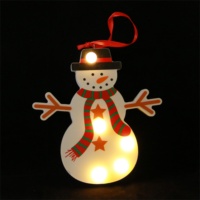 Lumière LED blanche chaude en forme de bonhomme de neige en bois de conception personnalisée pour la décoration de Noël à la maison