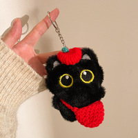 Peluche en peluche Kawaii chaton noir chat mignon porte-clés peluche peluche Peluches Al Por Mayor porte-clés jouets chats pour Machine à griffes