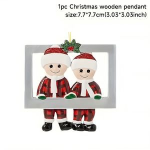 Adorno Colgante Navideño de Resina para Familia, Decoración Interior para el Hogar, Figura Colgante de Navidad y Año Nuevo para Árbol y Pared - Product Image 3