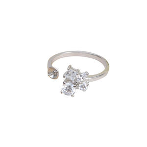 Accessoires DIY pour cheveux et bagues pour femme, en argent S925, motif anneau ouvert, pour perles de 6-8 mm, plaqué or, produit semi-fini 1451 - Product Image 5