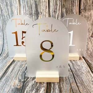 Arch Frosted Acrylic Wedding Signs Gift <b>Card</b> Guestbook <b>Table</b> Decor Bridal Shower Party Welcome Sign - Product Image 3