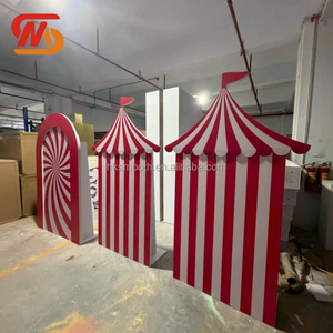 SMOOTH Party Supplies Red Circus <b>Backdrop</b> Carnival Night Theme <b>Backdrop</b> Baby Shower Decorations for Wedding - Product Image 2
