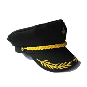 Fashion Cosplay Navy Sailor Yacht Captains Hat For Adults Adjustable Costume Hat Accessory Stylish Boat Captain Hat For Party