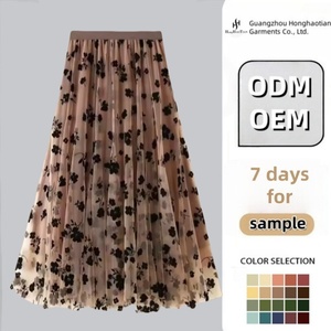 <span class=keywords><strong>Falda</strong></span> larga de <span class=keywords><strong>tul</strong></span> de malla de cintura alta personalizada para mujer, elástica <span class=keywords><strong>Falda</strong></span> <span class=keywords><strong>midi</strong></span> plisada de primavera y verano para mujer - Product Image 2