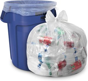 Thick Clear Heavy Duty Garbage Bags, 38 x 58 Inch Disposable Trash Can Liners, 100 <b>Pack</b> Ideal for Recycling, Kitchen, Contractor - Product Image 2