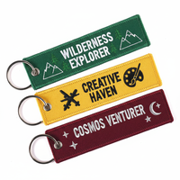 Porte-clés en tissu tissé, patchs personnalisés en gros pour moto, voiture, anime, brodés