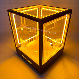 Night Club Hotel Custom Logo VIP <strong>Service</strong> LED Golden Light up Bottle Display Presenter With Rotating Tray for Champagne <strong>Whisky</strong> - Product Image 3