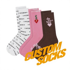 FREE DESIGN MOCKUP Custom Men's Casual Crew <b>Socks</b> Breathable Autumn High Quality Cotton Spandex/Polyester Custom Logo Cuff - Product Image 3