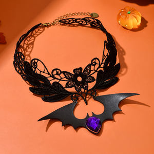 שרשרת תחרה שחורה גותית עבור Halloween מסיבה המבטא אדום אביזר אופנה - Product Image 4