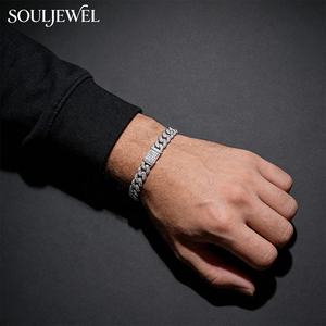 Bracelet S925 Faith Light Moissanite Unisexe Homme Femme Mode Américaine Quotidienne Hip-Hop Chaîne Cubaine - Product Image 2