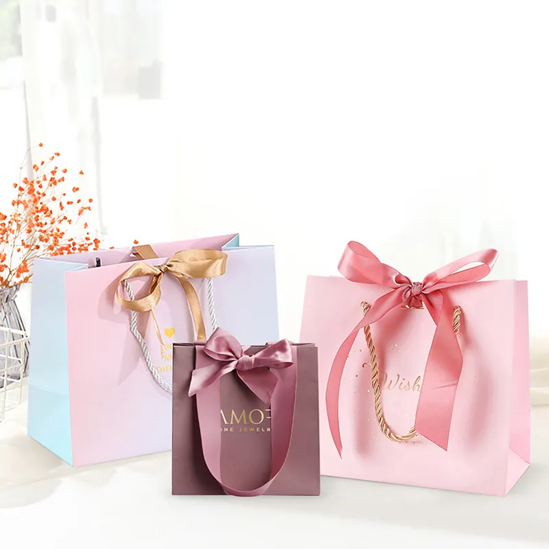 Luxe Blanc Kraft Personnalisé Bonbons Cadeau Sac En Papier Petit