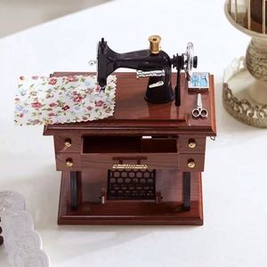 Plastic Square Sewing Machine <b>Music</b> <b>Box</b> | Classical Retro Small Model 1010 Ornament | Creative Gift for Home Decor - Product Image 5