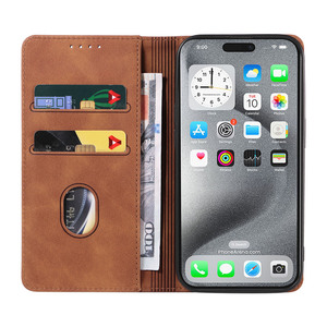 Custodia a portafoglio in pelle di lusso con sensazione di pelle retrò per Samsung Galaxy S23 S24 Plus Ultra A25 M21 porta carte forte Cover magnetica - Product Image 5