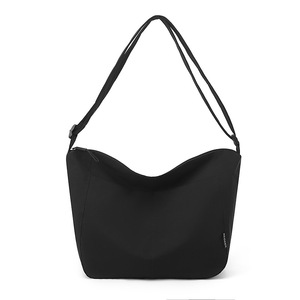 Sac à bandoulière en nylon uni personnalisé avec logo, décontracté, unisexe, sacs à main simples pour femmes, grand sac de shopping portable - Product Image 2