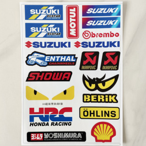 Feuilles d'autocollants en vinyle PVC imperméables personnalisées, autocollants promotionnels mignons avec logo, autocollants adhésifs pour <span class=keywords><strong>moto</strong></span> - Product Image 3