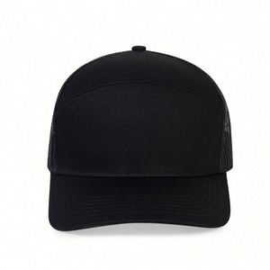 Blank Snapback Sports Gorras Trucker Baseball Cap 7 Panel Golf Custom Logo <b>Flat</b> Brim Mesh Trucker <b>Hat</b> for Man - Product Image 3