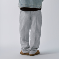 Celana Sweatpants Baggy Jahitan Depan Pria, Kaki Lebar, Fit Longgar, Minimalis, Kasual, Custom