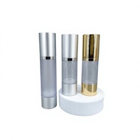 Kemasan Kosmetik Ramah Lingkungan 15 20 30 50 80 100 120 200ml Botol Pompa Serum BB Cream Perawatan Kulit Logam Emas Perak Tanpa Udara