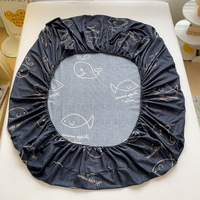 Drap-housse de lit personnalisé en gros léger de luxe en coton lavé imprimé drap-housse doux confort à carreaux à rayures léopard