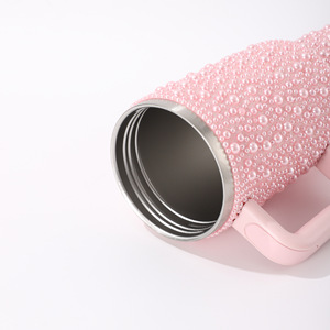 40oz thép không gỉ chân không xử lý cà phê cup Ice kim loại cốc cà phê với Rhinestone tinh thể đá thời trang kim cương Bling cốc - Product Image 3