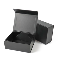 Boîte d'emballage cadeau en papier A4 noir magnétique pliable avec logo personnalisé, matériaux recyclés pour les sweats à capuche et les vêtements