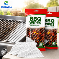 Lingettes jetables Twowell extra larges pour barbecue, lingettes de nettoyage de cuisine pour l'élimination des graisses tenaces, pour plaque de cuisson