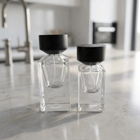 Botella de Perfume de Vidrio Grueso de Alta Gama de 30ml 50ml con Tapa Pulverizadora, Personalizable con Estampado en Caliente y Serigrafía