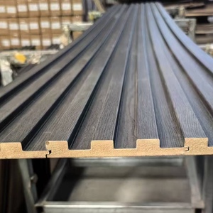 Panneau de grille en MDF à grain de teck OEM, feuille de placage bois pour décoration de panneaux muraux intérieurs d'échantillons immobiliers - Product Image 4
