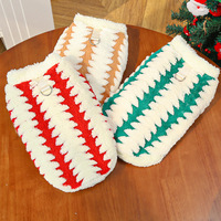 Gilet de Noël pour chien et chat, en polaire pelucheux, motif zigzag, avec anneau en D pour laisse, pour chiens de petite et grande taille, XS-8XL