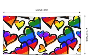 Tùy Chỉnh Cầu Vồng Màu Gay Niềm Tự Hào Trái Tim In Bãi Biển Khăn Nhanh Khô Trọng Lượng Nhẹ Du Lịch Khăn Lớn Dễ Thương 27.5 X 55in Hồ Bơi Bơi - Product Image 4