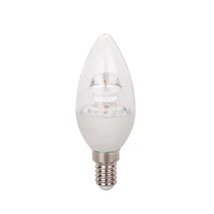 7W C37 CLEAR E27 E14 Fuente de luz Residencial Smd Luz de fuego puro Lámpara de loto Bombilla de vela LED-CLEAR