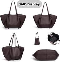 Sac fourre-tout en cuir PU pour femme, grande capacité, sac à main, sac à bandoulière tendance, rétro, décontracté, pour le travail, le bureau, le shopping, OEM ODM