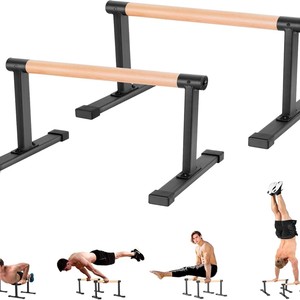 CZFIT Portable Wooden Parallel Dip Bar With Thick Beech Handles Fitness Equipment for Handstand <b>Strength</b> <b>Training</b> Weightlifting - Product Image 6